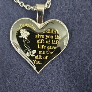 Heart-Shaped Silver and Gold Pendant Necklace